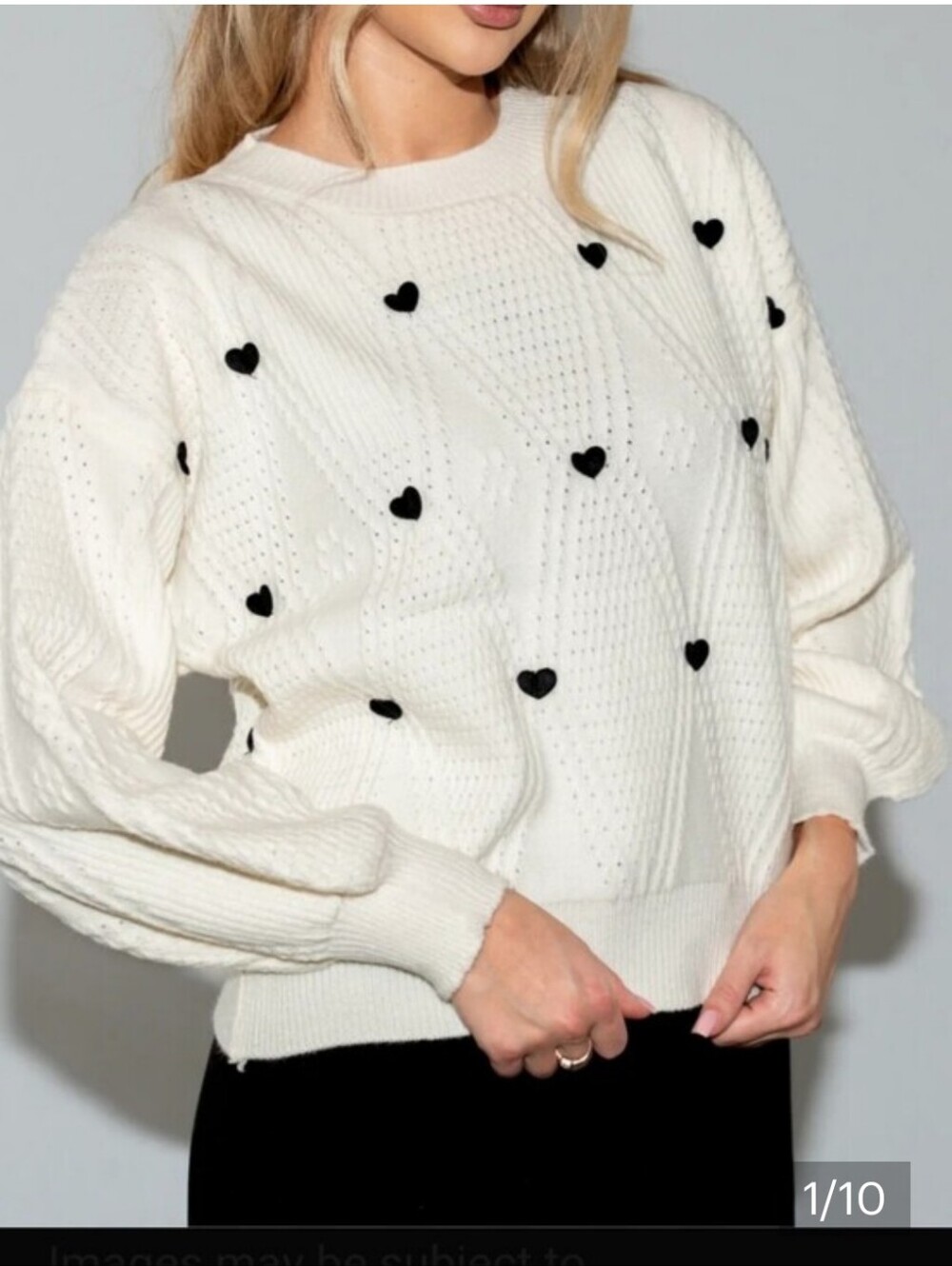 Nanette Lepore Applicate 3D hearts Accent Sweater Medium Textured NWT NEW